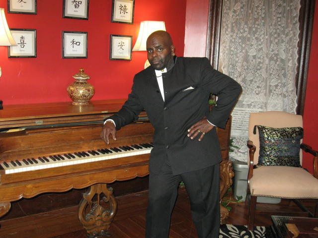 In my living room with my 1850's grand piano